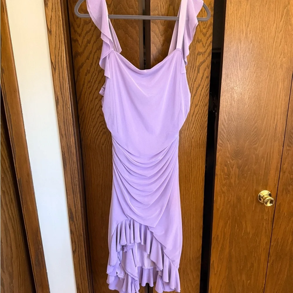 3 for $15 ✨NWOT Purple Ruffle Cocktail Dress Fairycore Party Tea Party Feminine - Picture 4 of 9
